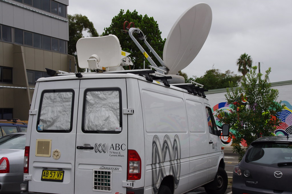 A van with a satellite connection